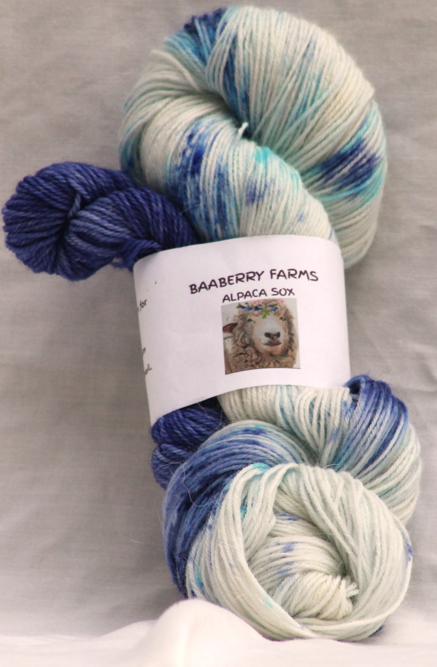 Sock/ fingering weight Alpaca Sox yarn kit, Blue Bayou
