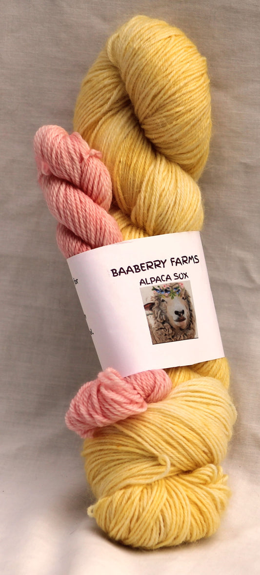Sock/ fingering weight Alpaca Sox yarn kit, Pink Lemonade